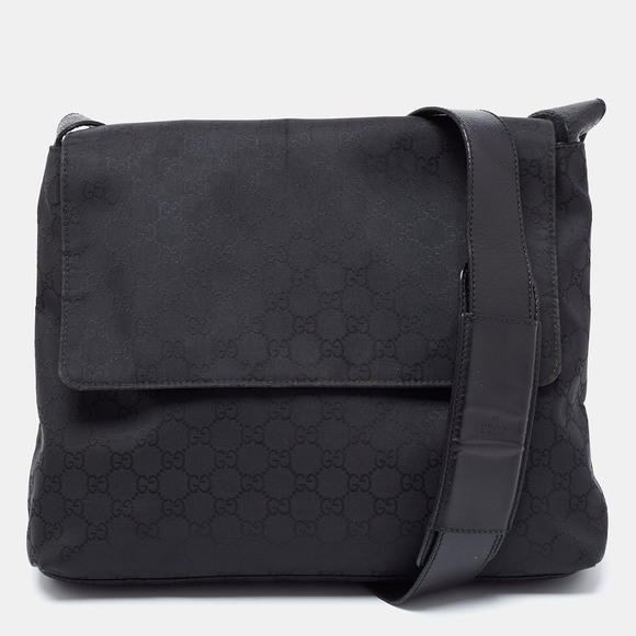 Gucci Bags Gucci Black Gg Nylon Messenger Bag Poshmark